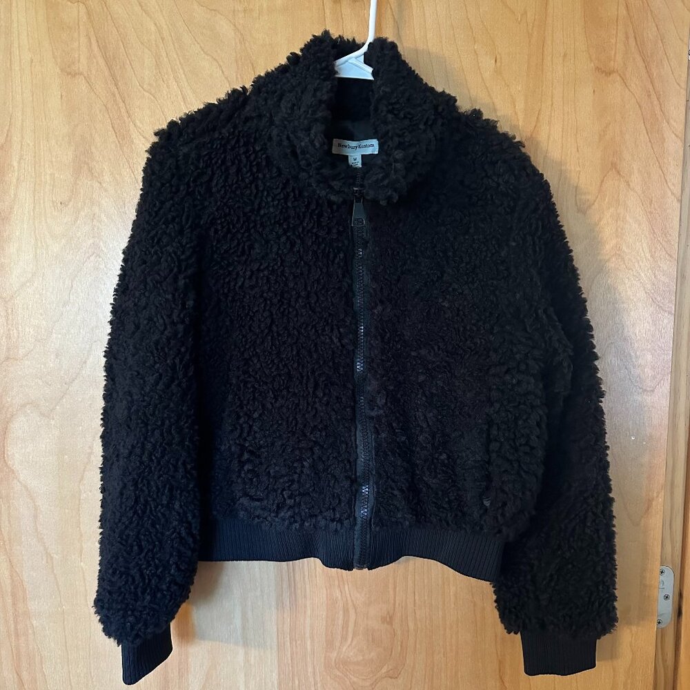 Newbury Kustom Black Teddy Zip-Up Jacket